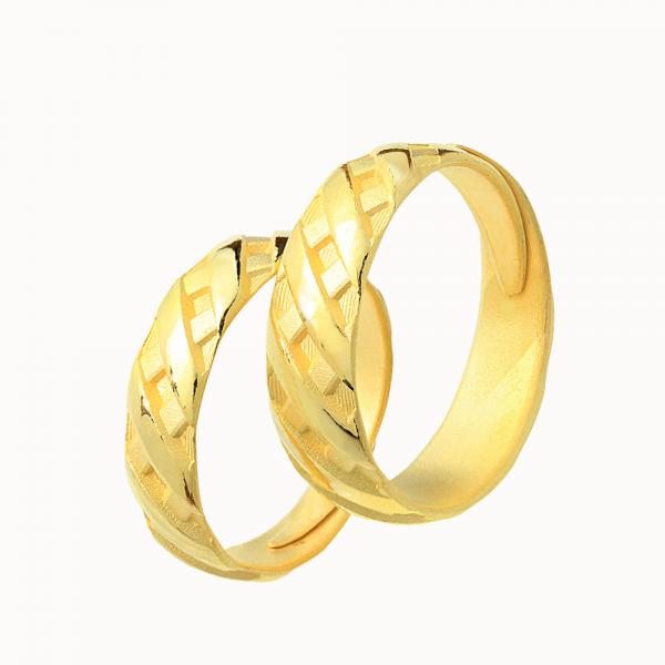 黃金對戒女戒 1.35錢 格紋款