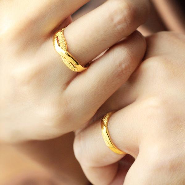 黃金對戒女戒 0.75錢 交織款