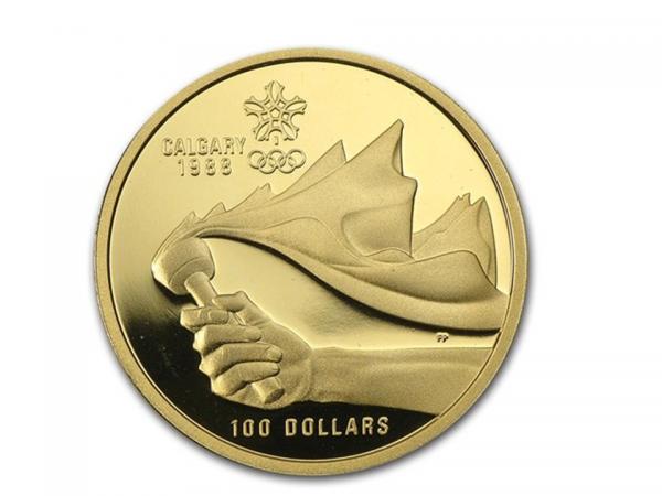 1988加拿大冬季奧運14K紀念金幣1/4盎司
