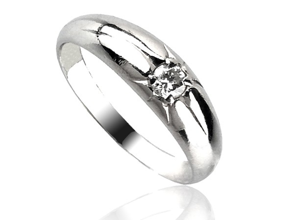 PT950白金鑽石戒指 0.15ct/1p #10.5