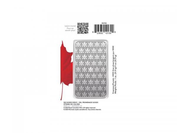 2025加拿大皇家銀條1盎司 - 檢驗卡版