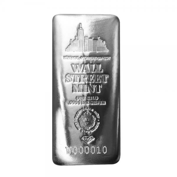 Scottsdale獅王華爾街澆鑄銀條1公斤