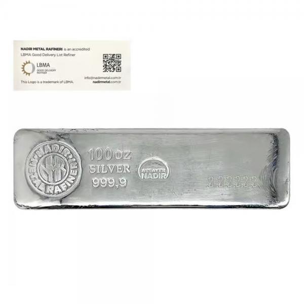 土耳其Nadir精煉廠銀條100盎司