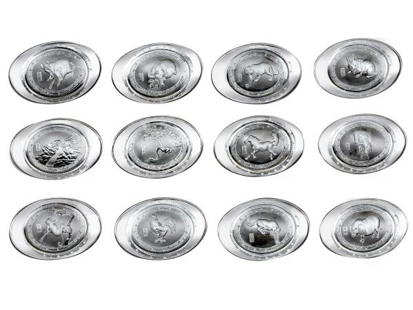 足銀999十二生肖銀元寶(單顆5g)禮盒組