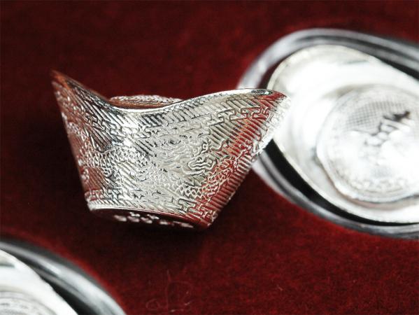 999足銀空心元寶-福祿壽喜財套裝(木盒裝-各5克)