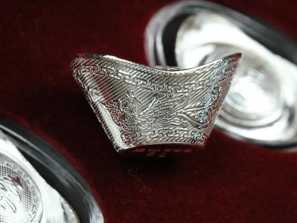 999足銀空心元寶-福祿壽喜財套裝(木盒裝-各5克)