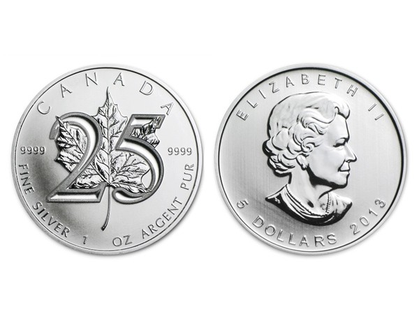 2013加拿大楓葉銀幣1盎司25週年紀念版