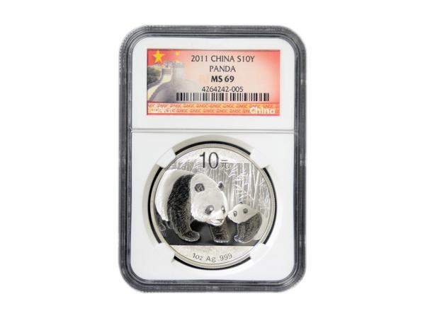 2011中國熊貓銀幣1盎司 - MS-69 NGC