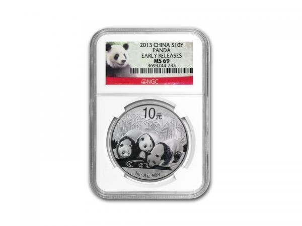 2013中國熊貓銀幣1盎司 - MS-69 NGC