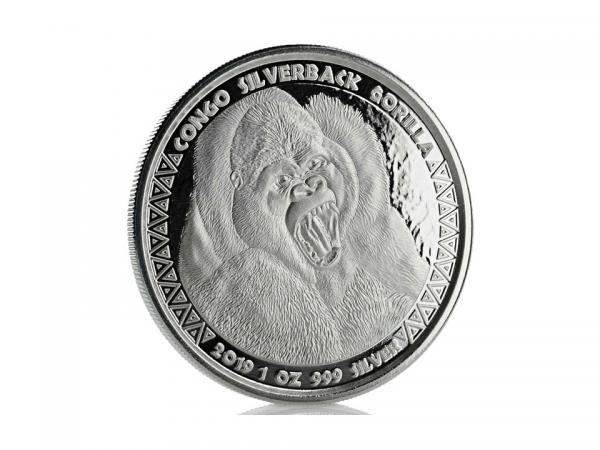 2019剛果大猩猩銀幣1盎司