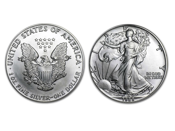 1988美國鷹揚銀幣1盎司