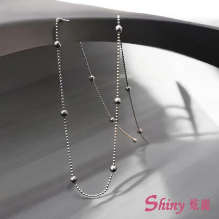S925十字間珠銀鏈 42cm
