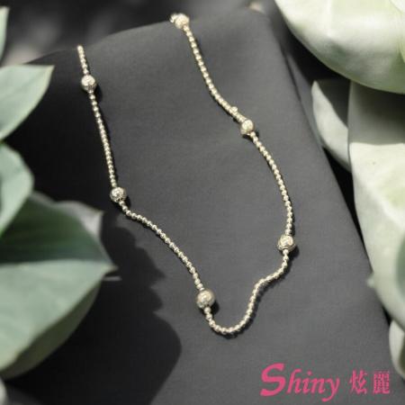 S925十字間珠銀鏈 42cm