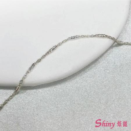 925純銀刻花細管+跳舞鍊 40cm