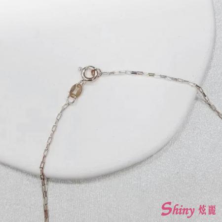 925純銀壓角十字鍊 40cm