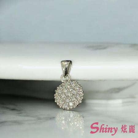 S925圖滿鑽銀墜