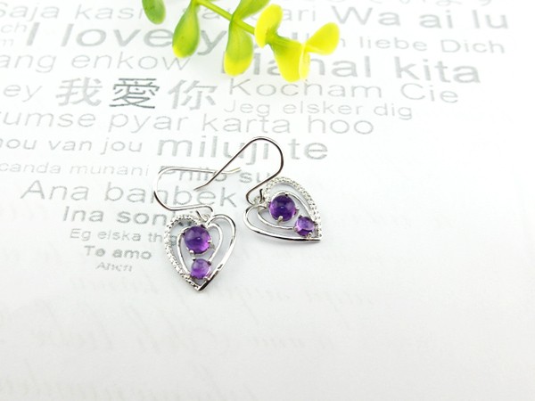 925純銀耳環-花樣紫晶NO2