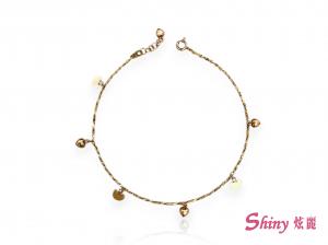 10K玫瑰金愛心腳鍊 0.94錢 22+1.5CM