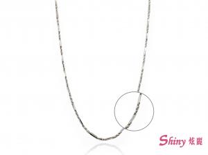 10K白K金短柱項鍊 1.11錢 42CM