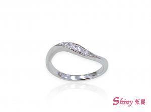 10K金素雅簡約對戒戒指-女戒 0.08ct/5p #10