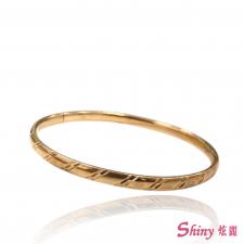 10K刻花手鐲可開合 2.22錢