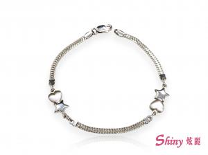 14K金愛心手鍊 0.89錢 17.5CM