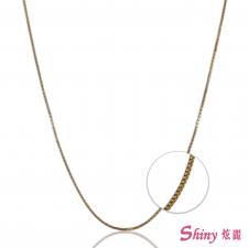 14K玫瑰金盒子鍊 0.47錢 39CM