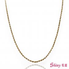 14K金雙色麻花項鍊 40CM