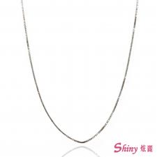 14K金白義大利盒子項鍊 50CM