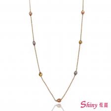14K金三色義大利珠珠項鍊 45CM