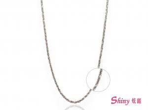 14K白K金麻花項鍊 1.83錢 45CM
