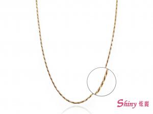 14K金雙色編織旋轉項鍊 1.98錢 45CM