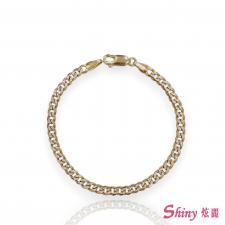 14K金義大利雙色古巴手鍊 1.74錢 16CM