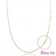18K金色盒子項鍊 50CM