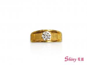 18K金古典單鑽男戒 0.65ct/1p #12