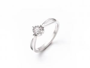 18K金鑽石求婚戒指 0.104ct/11p #9