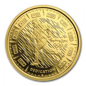 2000澳洲雪梨奧運精鑄金幣10克(雨中跑步)