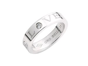 18K白K金羅馬誓言Love戒-男鑽戒