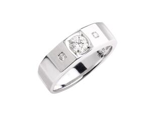 14K白K金紳士男鑽戒