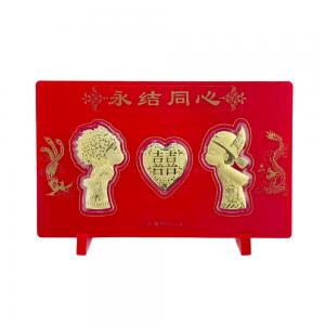 黃金擺件1克 禮盒款-永結同心