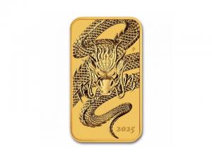 2025澳洲龍雕金條1盎司