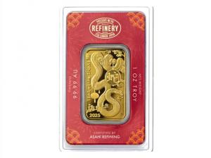 2025年美國朝日蛇年1盎司金條（檢驗卡裝）