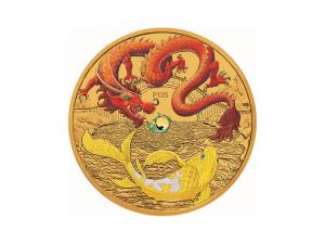 2024澳洲中國神話傳說 - 紅龍與錦鯉金幣1盎司
