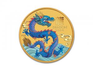 2024澳洲龍年彩色金幣0.1盎司