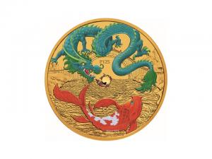 2024澳洲中國神話傳說 - 綠龍與錦鯉金幣1盎司