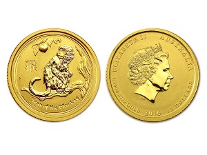 2016澳洲生肖猴金幣0.1盎司