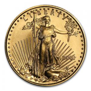 2001美國鷹揚金幣0.1盎司(22K)