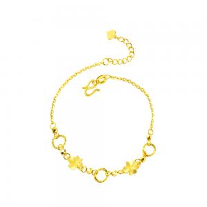 5G黃金幸運草手鍊 0.89錢 16+2.5CM