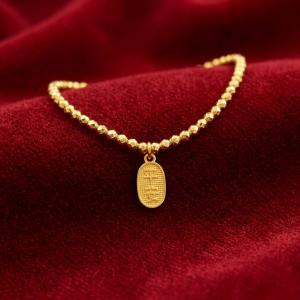 黃金平安牌串珠手鍊 0.51錢