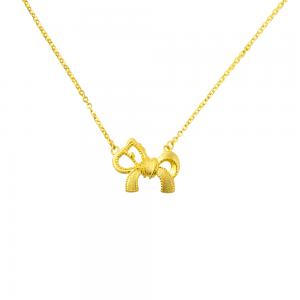 5G黃金蝴蝶結馬造型套鍊 1.67錢 42+2.5CM